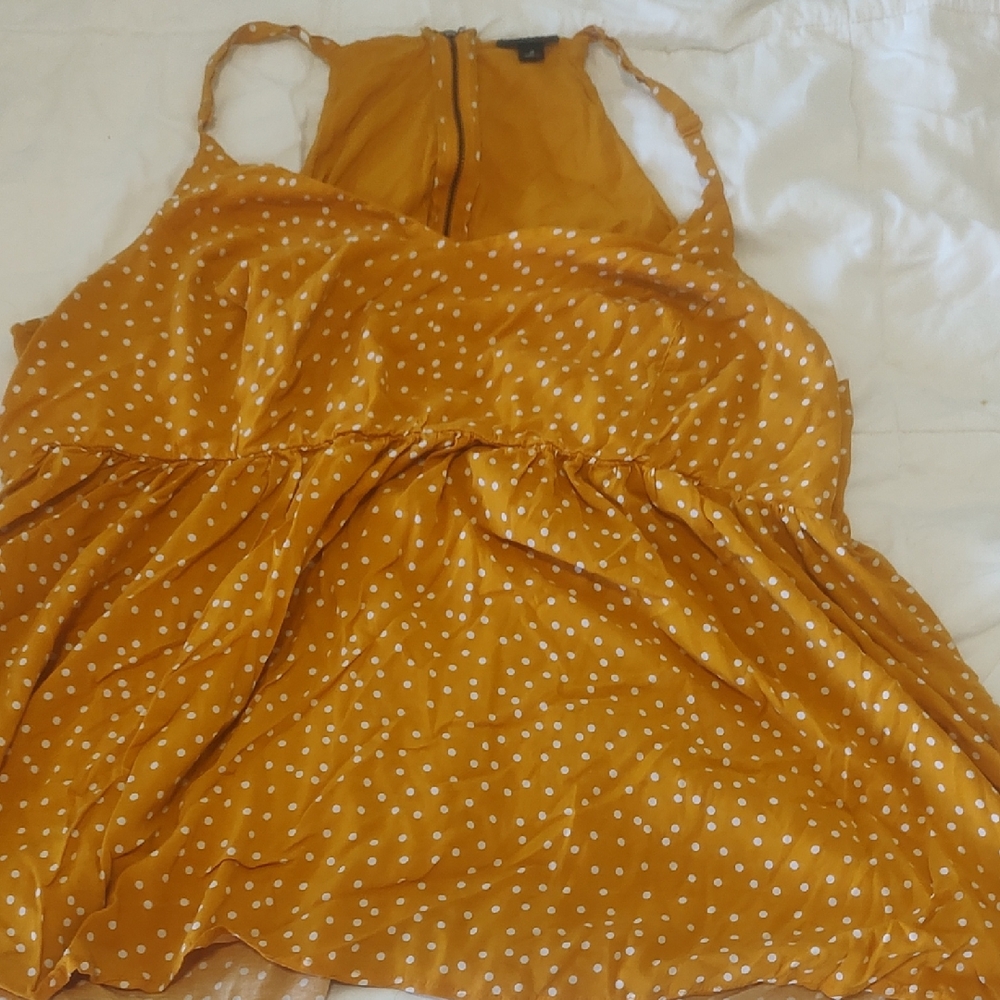Torrid Mustard Polka Dot Blouse